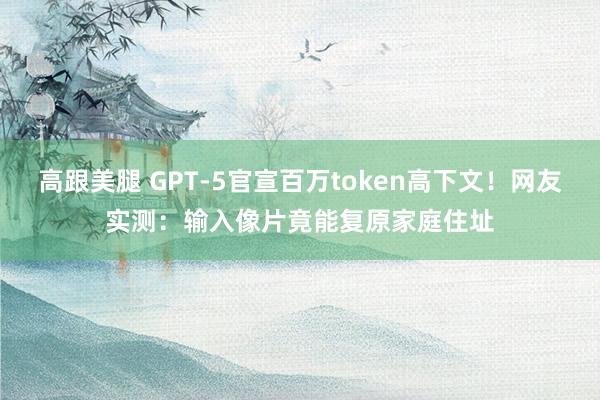 高跟美腿 GPT-5官宣百万token高下文！网友实测：输入像片竟能复原家庭住址