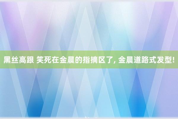 黑丝高跟 笑死在金晨的指摘区了， 金晨道路式发型!