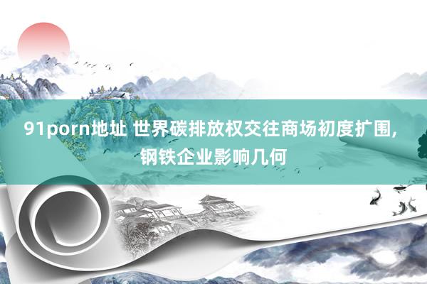 91porn地址 世界碳排放权交往商场初度扩围， 钢铁企业影响几何