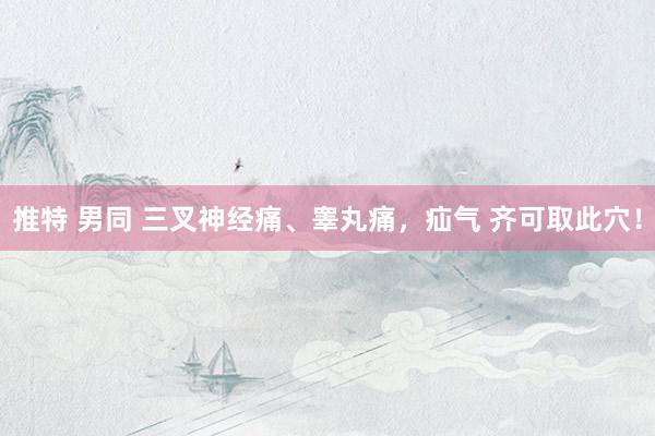推特 男同 三叉神经痛、睾丸痛，疝气 齐可取此穴！