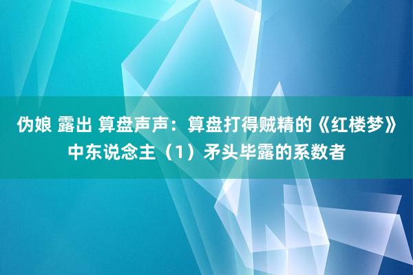 伪娘 露出 算盘声声：算盘打得贼精的《红楼梦》中东说念主（1）矛头毕露的系数者